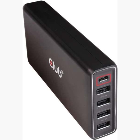 MOBILE CHARGER WALL 5P + CABLE/USB 111W CAC-1903EU CLUB3D