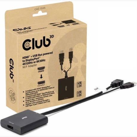 I/O ADAPTER DP TO USB/HDMI/M/F CAC-1335 CLUB3D