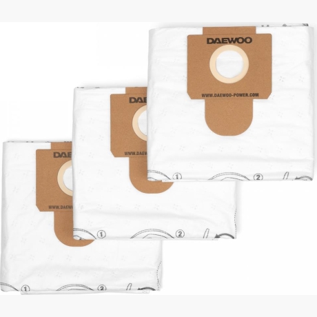 Vacuum Cleaner Accessory|DAEWOO|Textile Dust Bag 3pcs|Model DAVC 60TB|White|For DAVC 6025S, DAVC 6030S|DAVC60TB