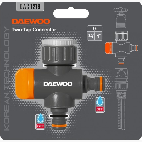 HOSE ACC CONNECTOR TWIN-TAP/3/4" DWC 1219 DAEWOO