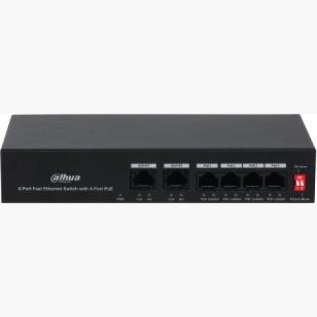 Switch|DAHUA|PFS3006-4ET-36|PoE ports 4|36 Watts|DH-PFS3006-4ET-36