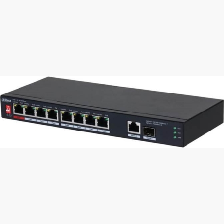 Switch|DAHUA|PFS3110-8ET1GT1GF-96|Desktop/pedestal|8x10Base-T / 100Base-TX|1x10Base-T / 100Base-TX / 1000Base-T|2x1000Base-T|PoE ports 8|96 Watts|DH-PFS3110-8ET1GT1GF-96