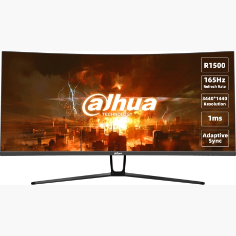 LCD Monitor|DAHUA|DHI-LM34-E330C|34"|Gaming/Curved/21 : 9|Panel VA|3440x1440|21:9|165Hz|1 ms|Tilt|Colour Black|LM34-E330C