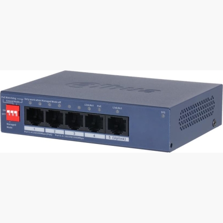 Switch|DAHUA|DH-CS4005-4ET1GT-36|Type L2|PoE ports 4|40 Watts|CS4005-4ET1GT-36