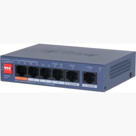 Switch|DAHUA|DH-CS4006-4GT-60-V2|Type L2|PoE ports 4|60 Watts|CS4006-4GT-60-V2