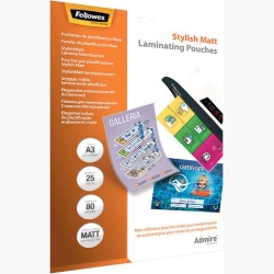 LAMINATOR POUCH STYLISH MATT/A3 80 25PCS 5602201 FELLOWES