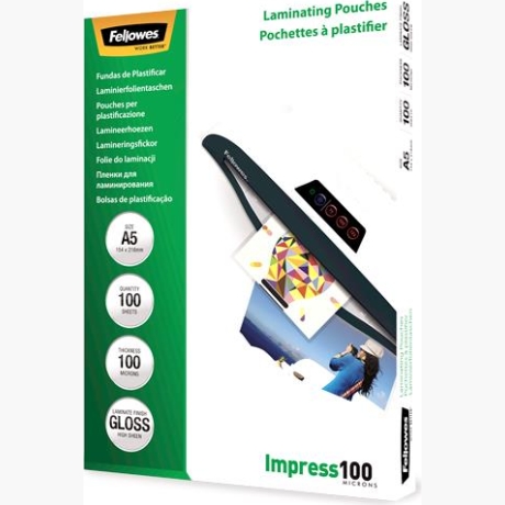 LAMINATOR POUCH GLOSSY/A5 100 100PCS 5351002 FELLOWES