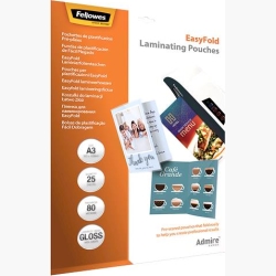 LAMINATOR POUCH EASYFOLD/A3 80 25PCS 5602001 FELLOWES