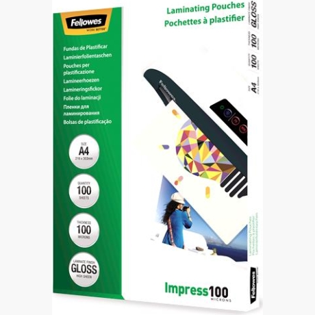 LAMINATOR POUCH GLOSSY/A4 100 100PCS 5351111 FELLOWES