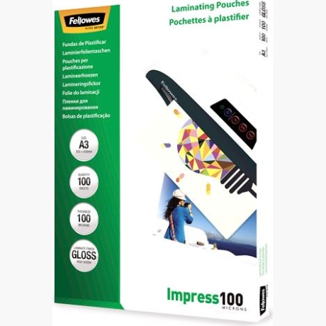 LAMINATOR POUCH GLOSSY/A3 100 100PCS 5351205 FELLOWES