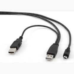 CABLE USB2 DUAL AM-MINI 0.9M/BLACK CCP-USB22-AM5P-3 GEMBIRD