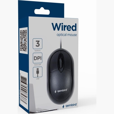 MOUSE USB OPTICAL/BLACK MUS-U-01 GEMBIRD