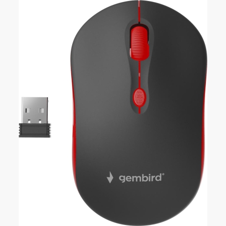 MOUSE USB OPTICAL WRL BLACK/RED MUSW-4B-03-R GEMBIRD