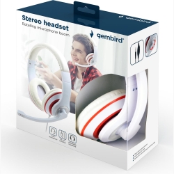 HEADSET STEREO WHITE/MHS-03-WTRD GEMBIRD