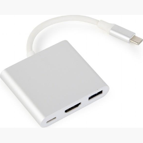 I/O ADAPTER USB-C TO HDMI/USB3/USB-C A-CM-HDMIF-02-SV GEMBIRD
