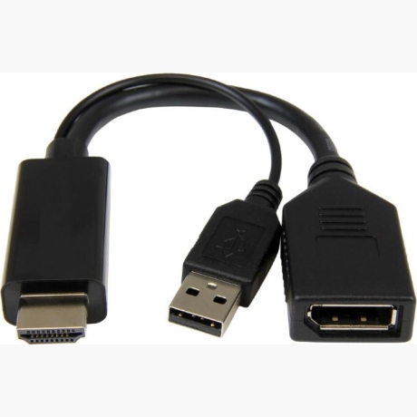 I/O ADAPTER HDMI TO DP/BLACK A-HDMIM-DPF-01 GEMBIRD