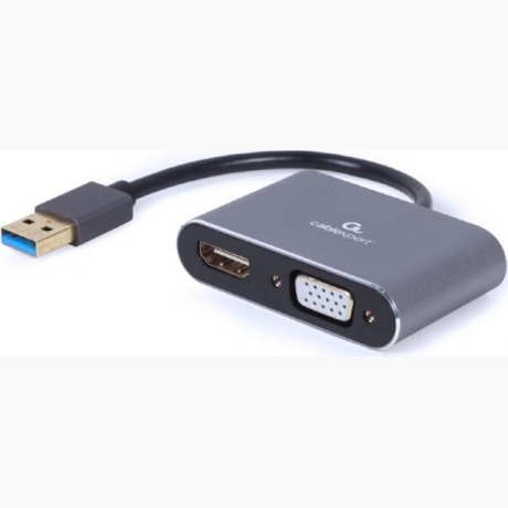 I/O ADAPTER USB3 TO HDMI/VGA/GREY A-USB3-HDMIVGA-01 GEMBIRD