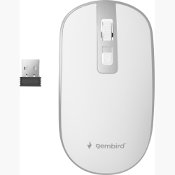 MOUSE USB OPTICAL WRL WHITE/SILVER MUSW-4B-06-WS GEMBIRD