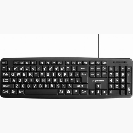 KEYBOARD STANDART USB ENG BIG/LETT. BLACK KB-US-103 GEMBIRD