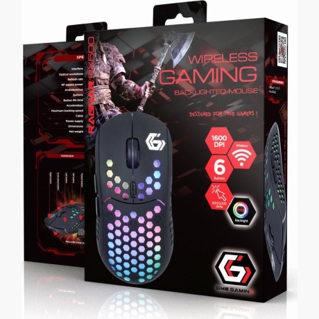 MOUSE USB OPTICAL WRL RGB/GAM MUSG-RAGNAR-WRX500 GEMBIRD