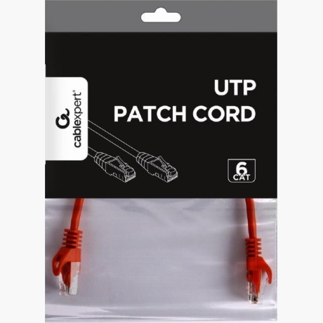 PATCH CABLE CAT6 UTP 0.25M/RED PP6U-0.25M/R GEMBIRD