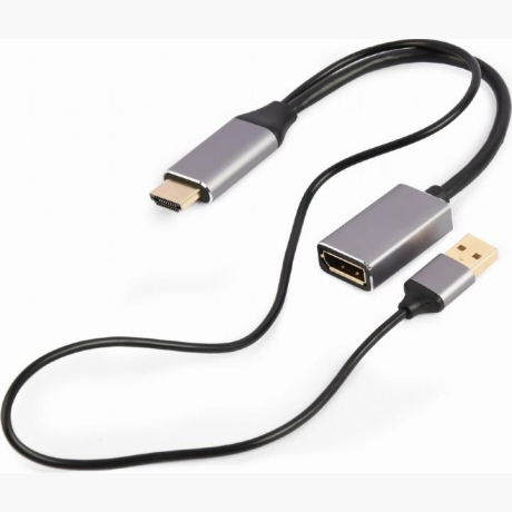I/O ADAPTER HDMI TO DP/BLACK A-HDMIM-DPF-02 GEMBIRD