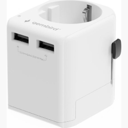 POWER ADAPTER EU TO UNIV. 12W/WHT TPA-EU2A12-01-W GEMBIRD