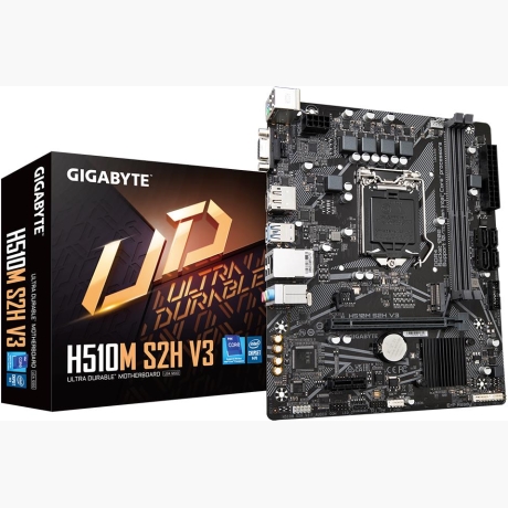 Mainboard|GIGABYTE|Intel H470 Express|LGA1200|Micro-ATX|Memory DDR4|Memory slots 2|1xPCI-Express 3.0 1x|1xPCI-Express 3.0 16x|1xM.2|1x15pin D-sub|1xHDMI|1xDisplayPort|2xAudio-In|1xAudio-Out|4xUSB 2.0|2xUSB 3.2|2xPS/2|1xRJ45|H510MS2HV3
