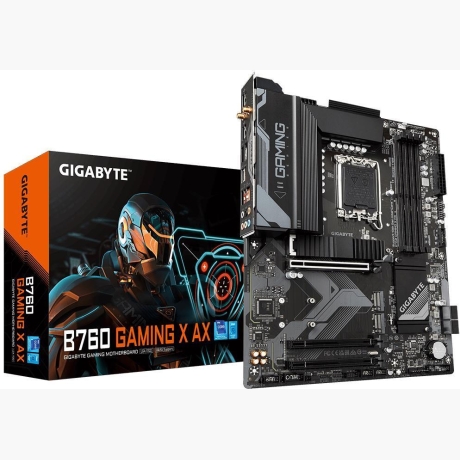 Mainboard|GIGABYTE|Intel B760 Express|LGA1700|ATX|Memory DDR5|Memory slots 4|2xPCI-Express 3.0 16x|1xPCI-Express 4.0 16x|3xM.2|1xHDMI|1xDisplayPort|5xUSB 2.0|2xUSB 3.2|1xUSB-C|1xRJ45|6xAudio port|B760GAMINGXAX1.3
