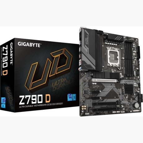 Mainboard|GIGABYTE|Intel Z790|LGA1700|ATX|Memory DDR5|Memory slots 4|2xPCI-Express 3.0 1x|1xPCI-Express 3.0 16x|1xPCI-Express 4.0 4x |1xPCI-Express 5.0 16x|3xM.2|1xHDMI|1xDisplayPort|2xUSB 2.0|5xUSB 3.2|1xUSB-C|1xPS/2|1xRJ45|3xAudio port|Z790D