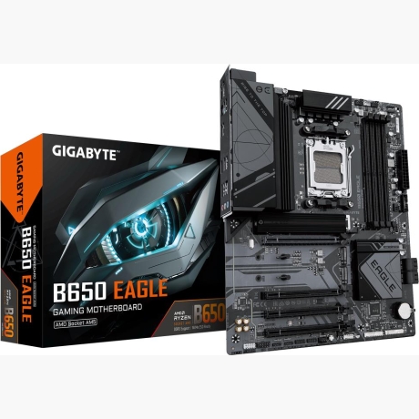 Mainboard|GIGABYTE|AMD B650|SAM5|ATX|Memory DDR5|Memory slots 4|1xPCI-Express 16x|3xPCI-Express 3.0 16x|3xM.2|1xHDMI|1xDisplayPort|1xAudio-In|1xAudio-Out|1xMicrophone|6xUSB 2.0|2xUSB 3.2|1xUSB-C|1xPS/2|1xRJ45|B650EAGLE