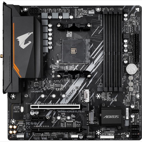 Mainboard|GIGABYTE|AMD B550|SAM4|Micro-ATX|Memory DDR4|Memory slots 4|1xPCI-Express 3.0 1x|1xPCI-Express 3.0 4x|1xPCI-Express 4.0 16x|2xM.2|1xDVI-D|1xHDMI|4xUSB 2.0|4xUSB 3.2|1xPS/2|1xRJ45|3xAudio port|B550MAORUSELITEAX1.3
