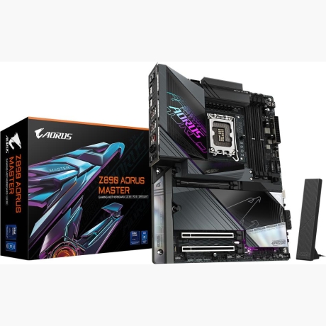 Mainboard|GIGABYTE|Intel Z890|LGA1851|ATX|Memory DDR5|Memory slots 4|1xPCI-Express 4.0 1x|1xPCI-Express 4.0 4x |1xPCI-Express 5.0 16x|5xM.2|2xUSB 2.0|8xUSB 3.2|2xUSB-C w/Thunderbolt|1xOptical S/PDIF|1xRJ45|2xAudio port|Z890AORUSMASTER
