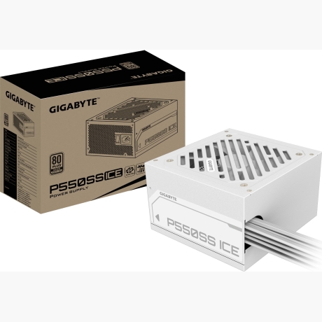 Power Supply|GIGABYTE|GP-P550SS ICE|550 Watts|Efficiency 80 PLUS SILVER|PFC Active|MTBF 100000 hours|GP-P550SSICE
