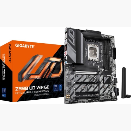 Mainboard|GIGABYTE|Intel Z890|LGA1851|ATX|Memory DDR5|Memory slots 4|1xPCI-Express 4.0 1x|2xPCI-Express 4.0 4x	|1xPCI-Express 5.0 16x|3xM.2|1xDisplayPort|4xUSB 2.0|5xUSB 3.2|1xUSB-C|1xPS/2|1xRJ45|3xAudio port|Z890UDWIFI6E