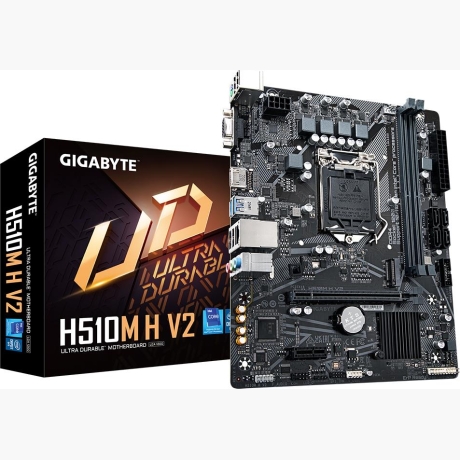 Mainboard|GIGABYTE|Intel Q470 Express|LGA1200|Micro-ATX|Memory DDR4|Memory slots 2|1xPCI-Express 3.0 1x|1xPCI-Express 3.0 16x|1xM.2|1x15pin D-sub|1xHDMI|4xUSB 2.0|2xUSB 3.2|2xPS/2|1xRJ45|3xAudio port|H510MHV22.0