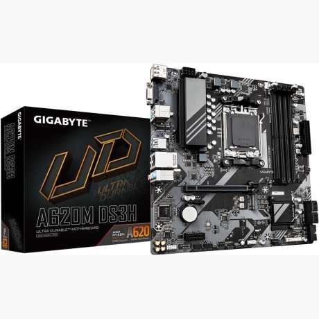 Mainboard|GIGABYTE|AMD A620|SAM5|Micro-ATX|Memory DDR5|Memory slots 4|1xPCI-Express 4x|1xPCI-Express 3.0 1x|1xM.2|1x15pin D-sub|1xHDMI|1xDisplayPort|4xUSB 2.0|1xUSB 3.2|1xUSB-C|1xPS/2|1xRJ45|3xAudio port|A620MDS3H1.1