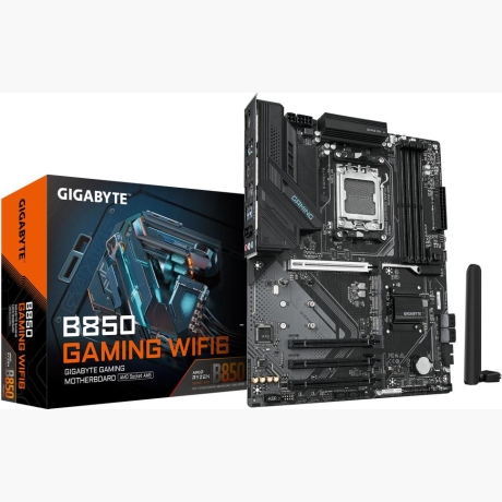 Mainboard|GIGABYTE|AMD B850|SAM5|ATX|Memory DDR5|Memory slots 4|4xPCI-Express 16x|3xM.2|1xHDMI|1xDisplayPort|1xAudio-In|1xAudio-Out|1xMicrophone|4xUSB 2.0|4xUSB 3.2|1xUSB-C|1xPS/2|1xRJ45|B850GAMINGWF6
