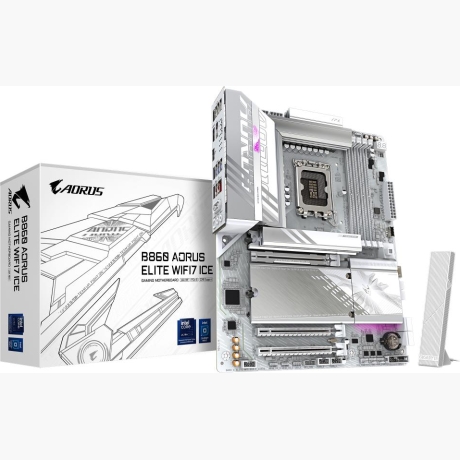 Mainboard|GIGABYTE|Intel B860 Express|LGA1851|ATX|Memory DDR5|Memory slots 4|3xPCI-Express 16x|2xM.2|1xHDMI|1xDisplayPort|1xAudio-In|1xAudio-Out|4xUSB 2.0|6xUSB 3.2|1xUSB-C|1xOptical S/PDIF|1xRJ45|B860AELITEWF7ICE1.0