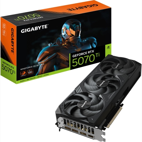 Graphics Card|GIGABYTE|NVIDIA GeForce RTX 5070 Ti|16 GB|GDDR7|256 bit|PCIE 5.0 16x|Triple slot Fansink|GV-N507TWF3OC-16GD1.0