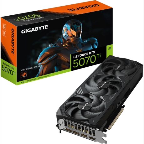 Graphics Card|GIGABYTE|NVIDIA GeForce RTX 5070 Ti|16 GB|GDDR7|256 bit|PCIE 5.0 16x|GPU 2452 MHz|Triple slot Fansink|1xHDMI|3xDisplayPort|GV-N507TWF3-16GD