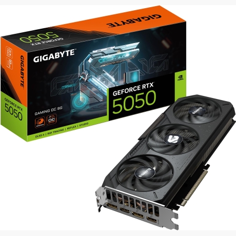 Graphics Card|GIGABYTE|NVIDIA GeForce RTX 5050|8 GB|GDDR6|128 bit|PCIE 5.0 16x|GPU 2632 MHz|Triple slot Fansink|GV-N5050GAMINGOC-8GD1.0