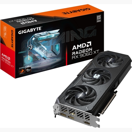 Graphics Card|GIGABYTE|AMD Radeon RX 9060 XT|8 GB|GDDR6|128 bit|PCIE 5.0 16x|Triple slot Fansink|GV-R9060XTGAMING-8GD1.0