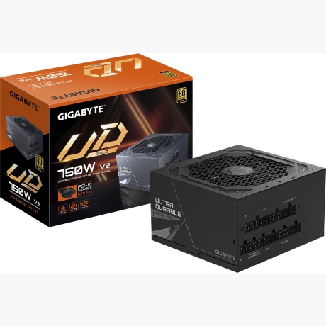 Power Supply|GIGABYTE|UD750GM PG5 V2|ATX 3.1|750 Watts|Efficiency 80 PLUS GOLD|PFC Active|MTBF 100000 hours|GP-UD750GMPG5V2