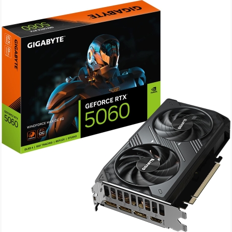 Graphics Card|GIGABYTE|NVIDIA|GeForce RTX 5060|2512 MHz|8 GB|GDDR7|128 bit|PCI Express 5.0|Active|GV-N5060WF2MAXOC-8GD