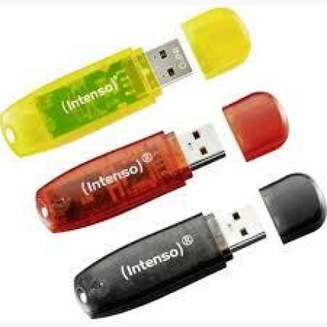MEMORY DRIVE FLASH USB2 3X32GB/RAINBOW 3502483 INTENSO