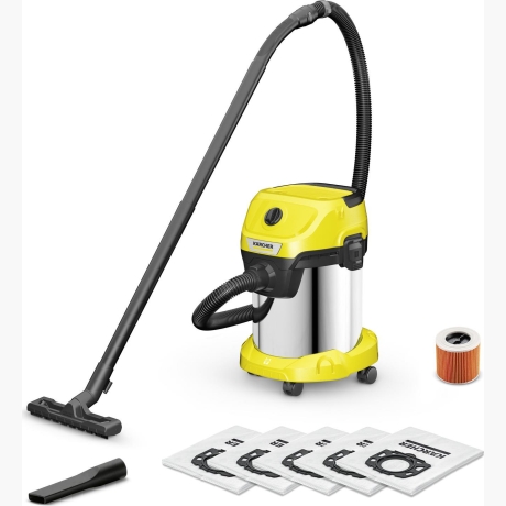 Vacuum Cleaner|KARCHER|Wet and dry vacuum cleaner WD 3 S V-17/4/20 + 4 FB|1000 Watts|Suction power 230W|Capacity 17 l|Noise 74 dB|Yellow|Weight 4.8 kg|1.628-152.0