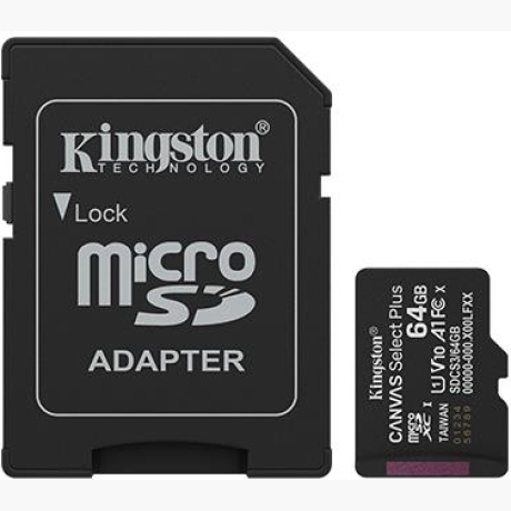 MEMORY MICRO SDXC 64GB UHS-I/W/ADAPTER SDCS3/64GB KINGSTON