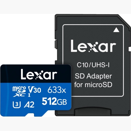 MEMORY MICRO SDXC 512GB UHS-I/W/ADAPTER LSDMI512BB633A LEXAR