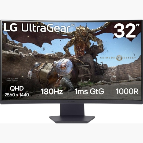 LCD Monitor|LG|32GS60QC-B|32"|Gaming/Curved|Panel VA|2560x1440|16:9|180 Hz|Matte|1 ms|Tilt|32GS60QC-B